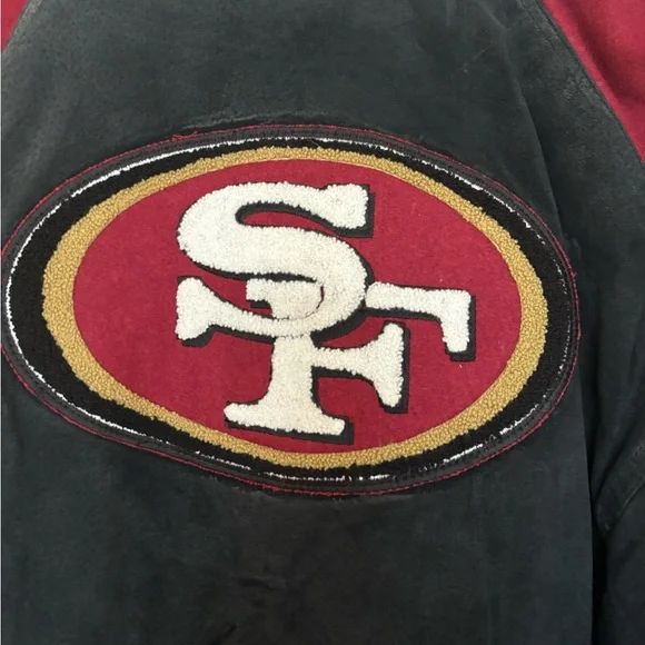 BNWT Vintage San Francisco 49ers Jacket suede team NFL logo athletic XL Rare 90s